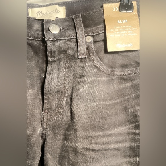 NWT Black Slim Day 2 nite Cotton 5 pocket distressed Jean in Everton Wash 30 - Picture 4 of 5
